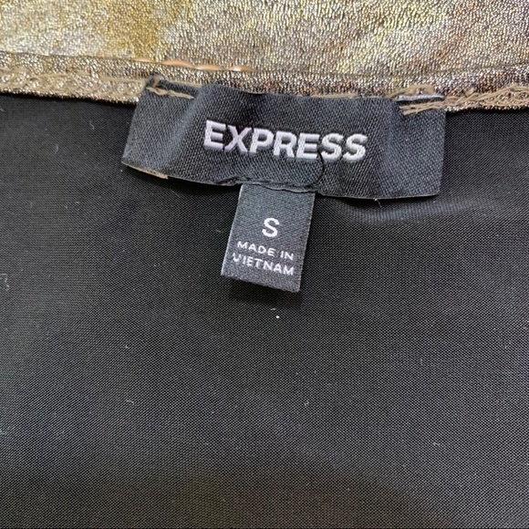 Express || Gold Chain Trimmed Neckline Moto Tank Cami Top S - Picture 7 of 12